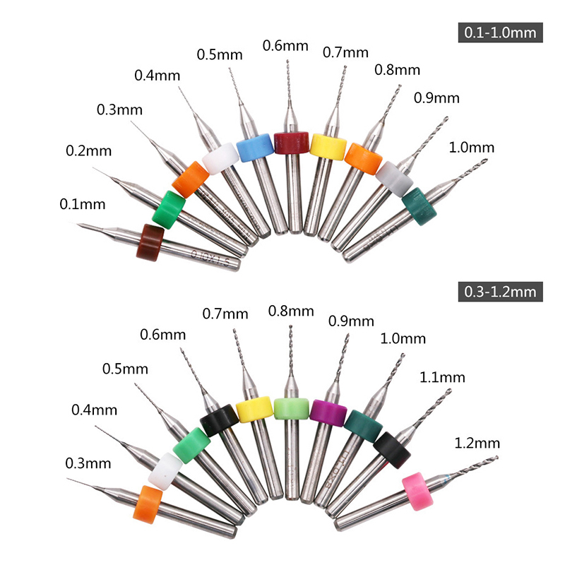 Pcb Micro Carbide Drill Bits 0.3-1.2Mm - New【10Pcs/Set High Quality Hard Alloy PCB