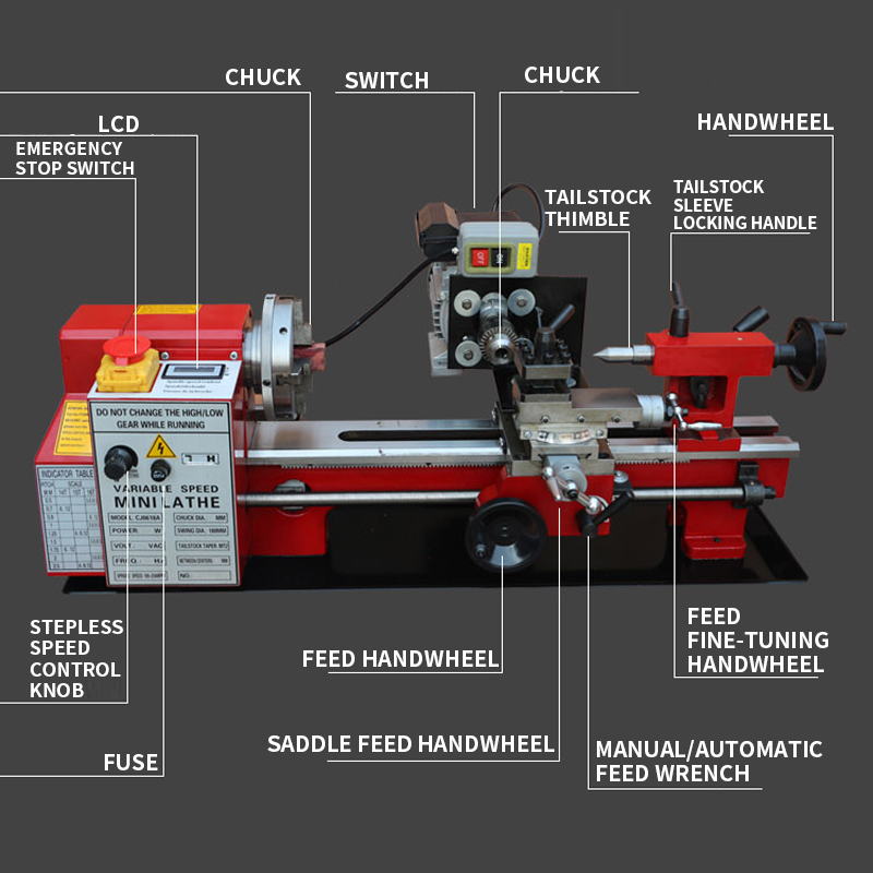 Metal multi-function household - đánh giá và giá Micro Wood Turning Lathe Beads Machine