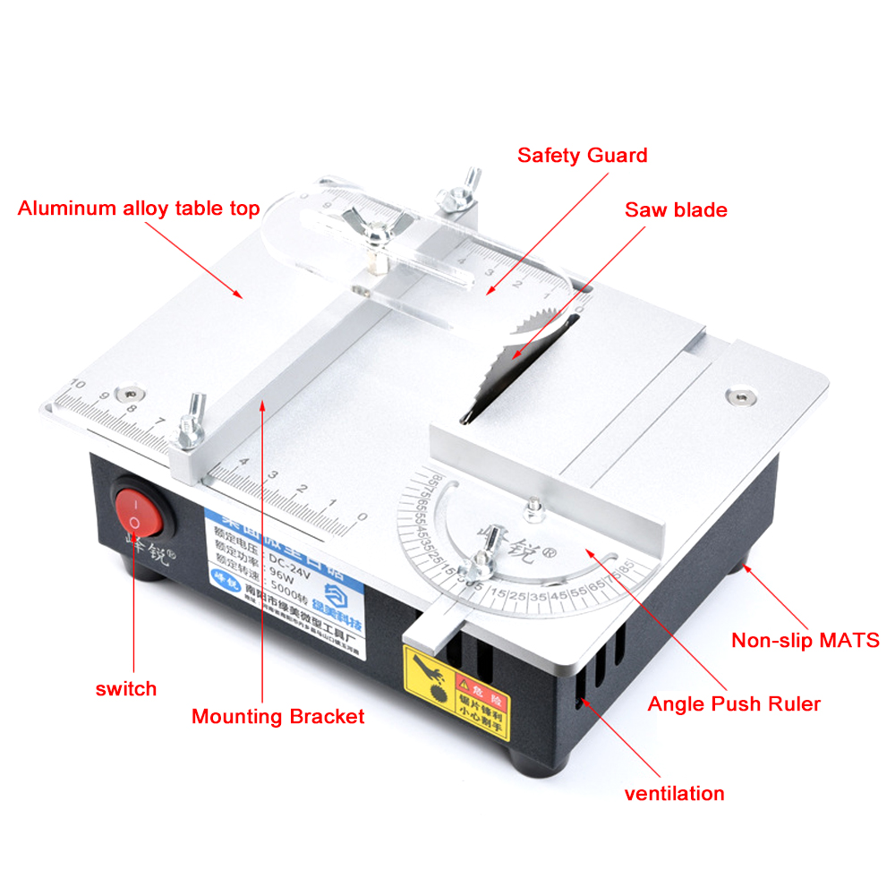 96W 24V Mini Multifunctional T - đánh giá và giá Mini Circular Table Saw Diy Woodworking